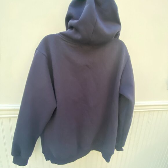 Blue Sherpa Lined Hoodie size Medium Winter Warm Cozy - Picture 7 of 10